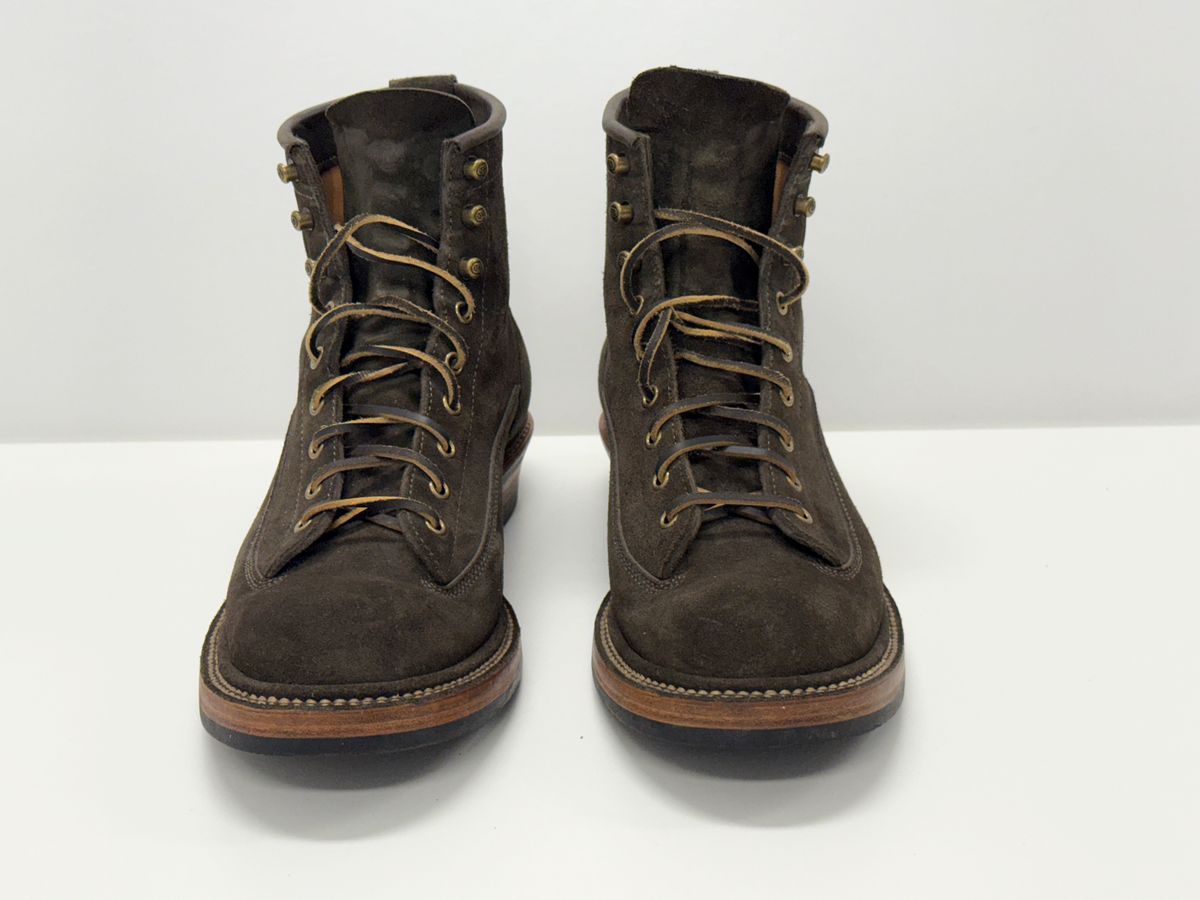 Photo by welts_and_wefts on November 3, 2025 of the Flame Panda Lace To Toe in Cf Stead Driftwood Suede.