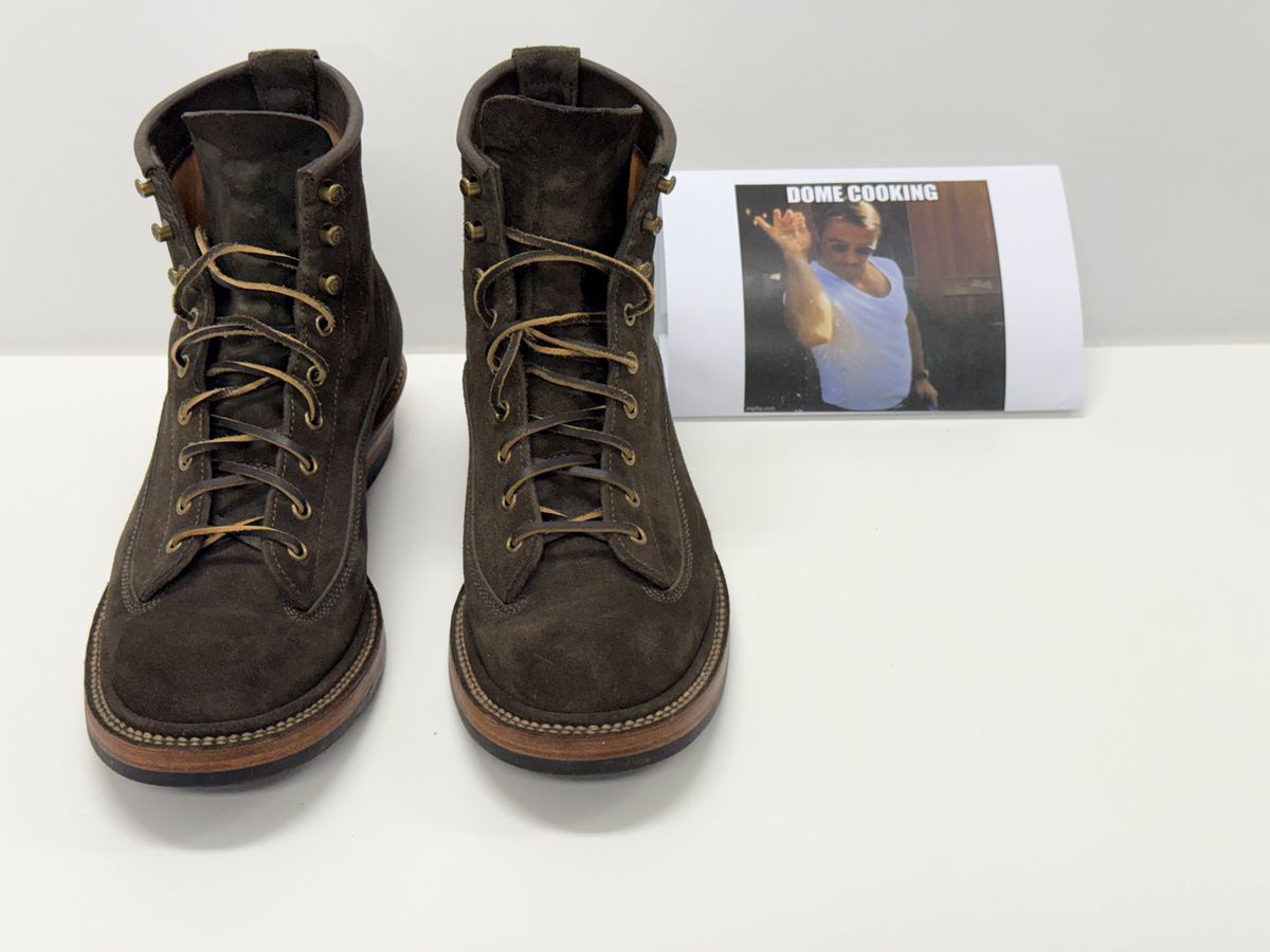 Photo by welts_and_wefts on November 3, 2025 of the Flame Panda Lace To Toe in Cf Stead Driftwood Suede.