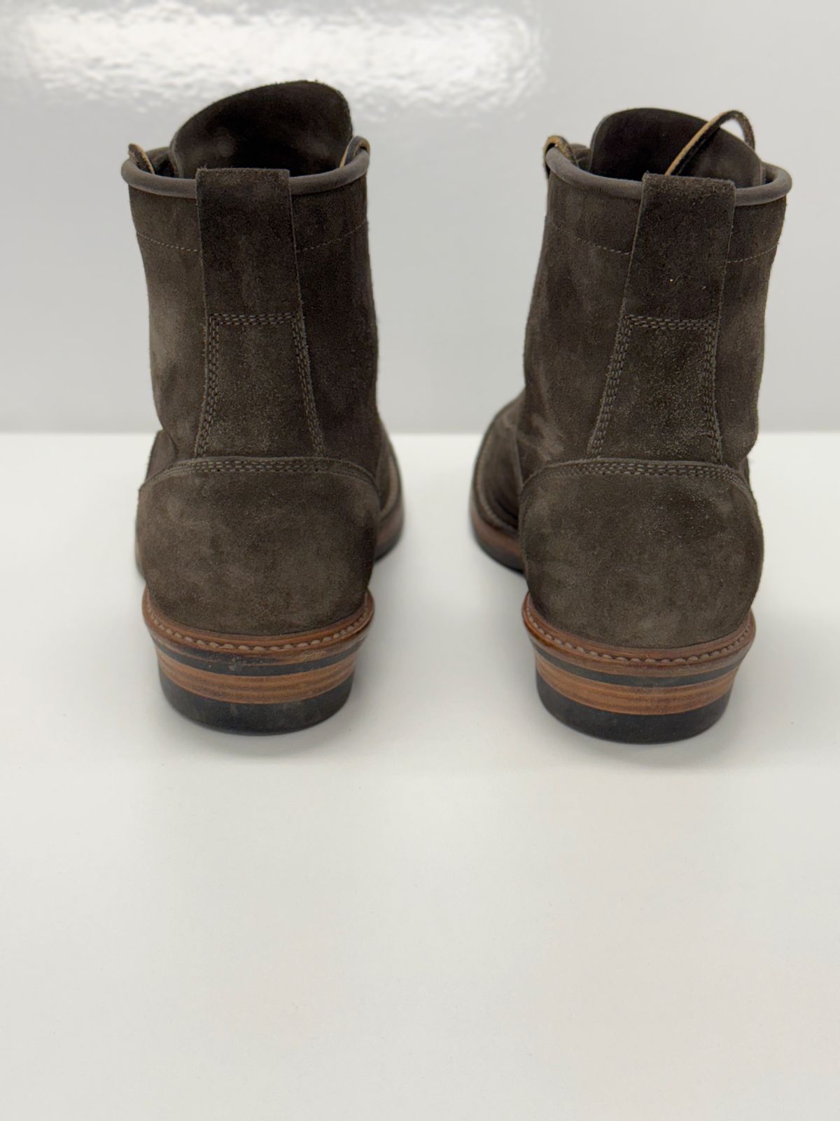 Photo by welts_and_wefts on December 1, 2025 of the Flame Panda Lace To Toe in Cf Stead Driftwood Suede.