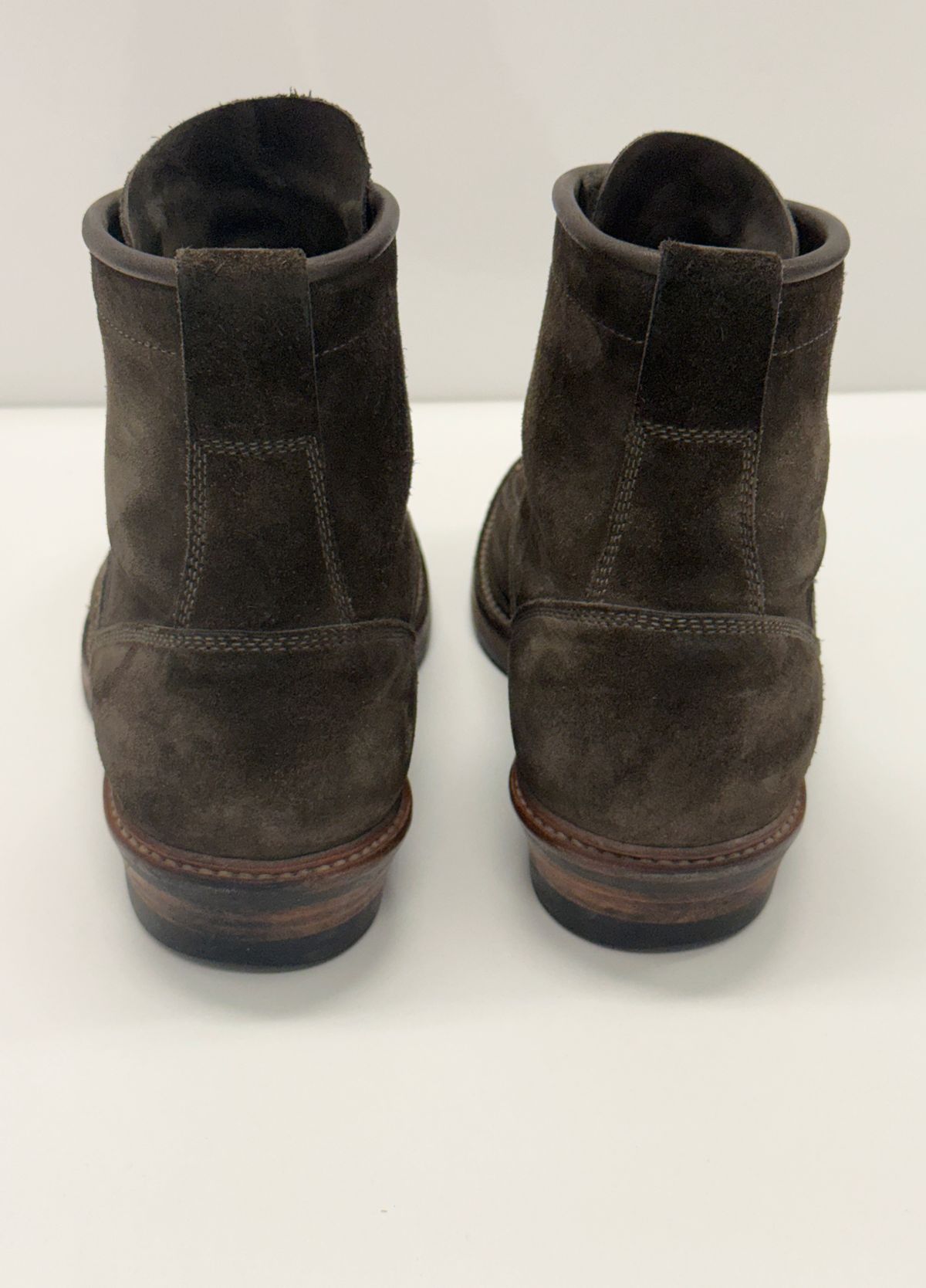 Photo by welts_and_wefts on March 2, 2026 of the Flame Panda Lace To Toe in Cf Stead Driftwood Suede.