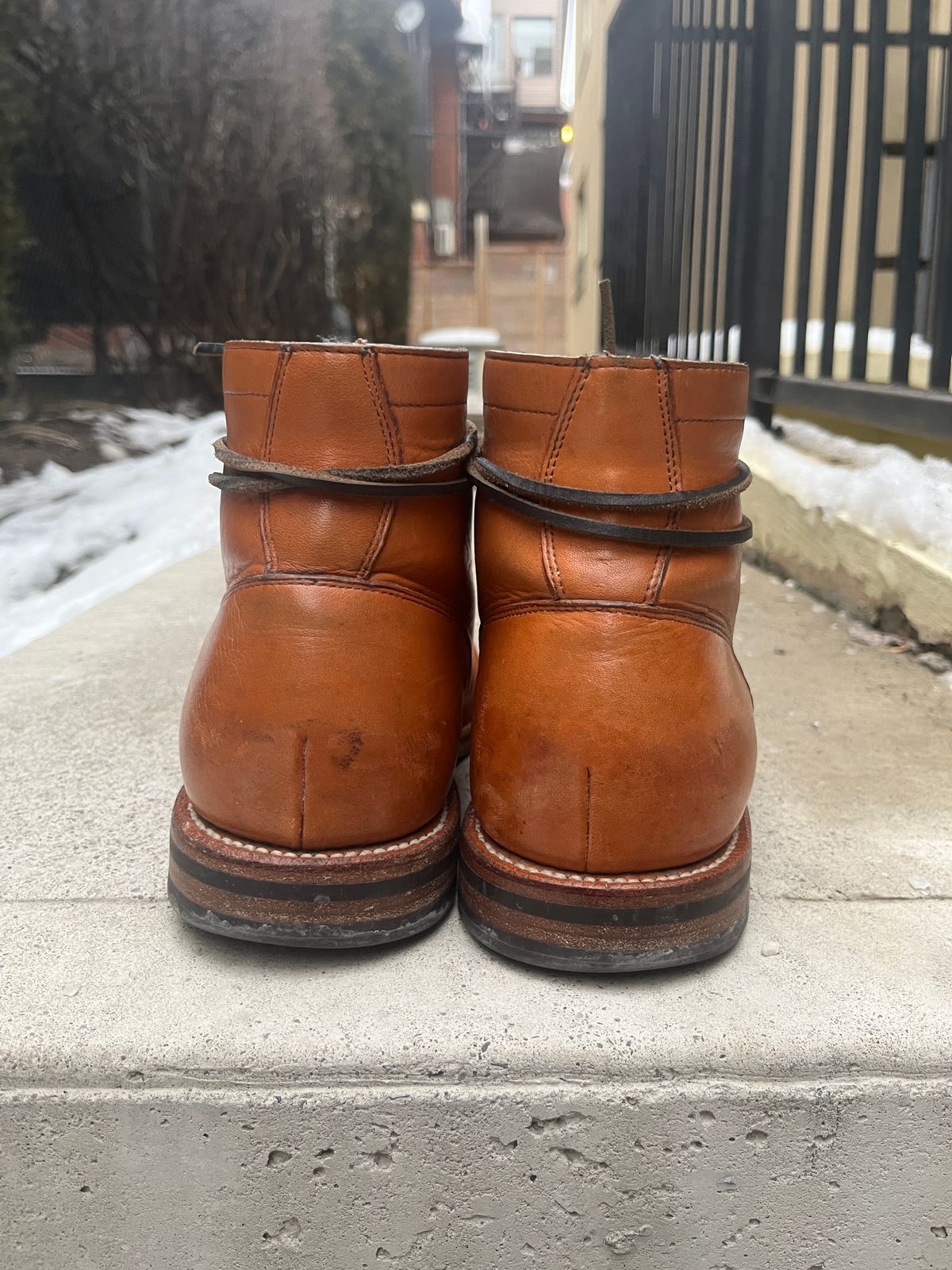 Photo by pasghetti_western on February 5, 2023 of the Grant Stone Diesel Boot in Horween English Tan Essex.