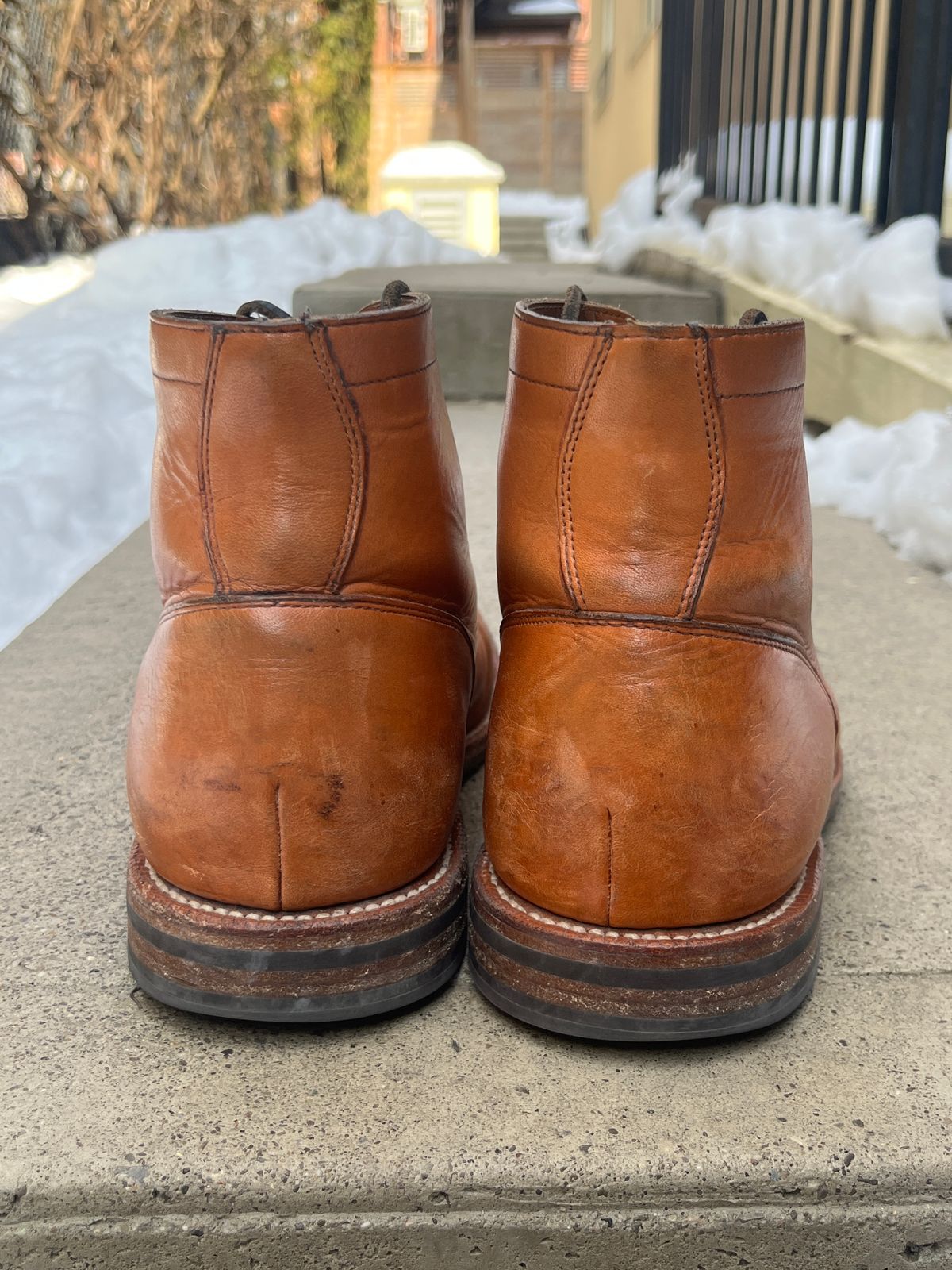 Photo by pasghetti_western on March 5, 2023 of the Grant Stone Diesel Boot in Horween English Tan Essex.