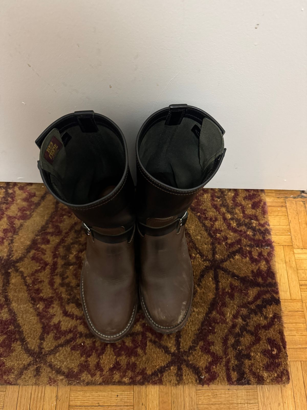 Photo by pasghetti_western on January 5, 2026 of the Keystone Shoe Co. Biker Boot in Unknown Horween Black x Unknown Horween Brown.