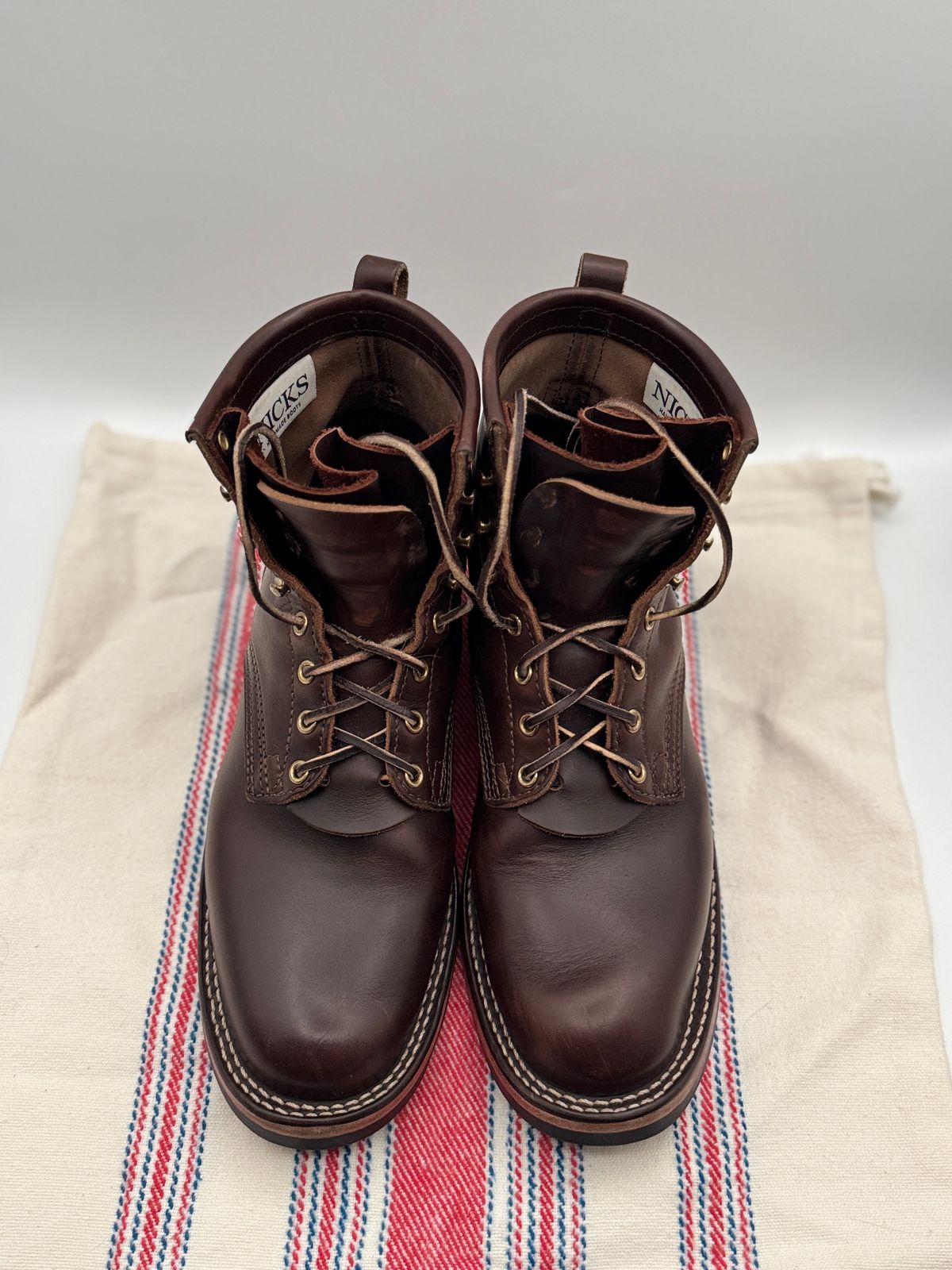 Photo by pasghetti_western on February 2, 2025 of the Nicks Robert in Horween Brown Chromexcel.