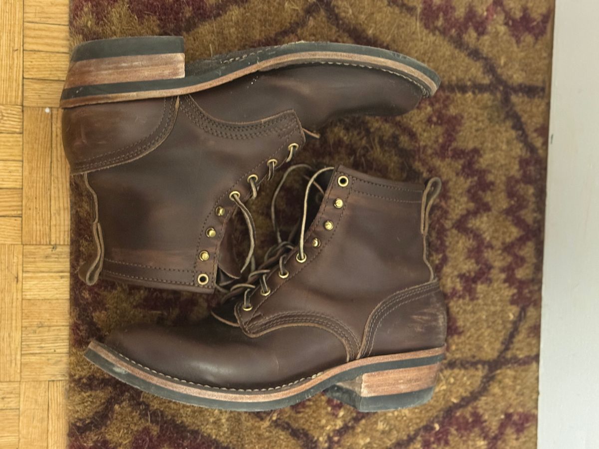 Photo by pasghetti_western on March 6, 2025 of the Nicks Robert in Horween Brown Chromexcel.