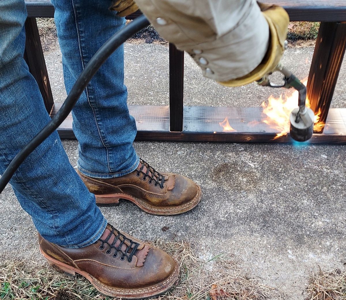 Photo by River on November 1, 2023 of the White's Bounty Hunter in Horween Cinnamon Waxed Flesh.