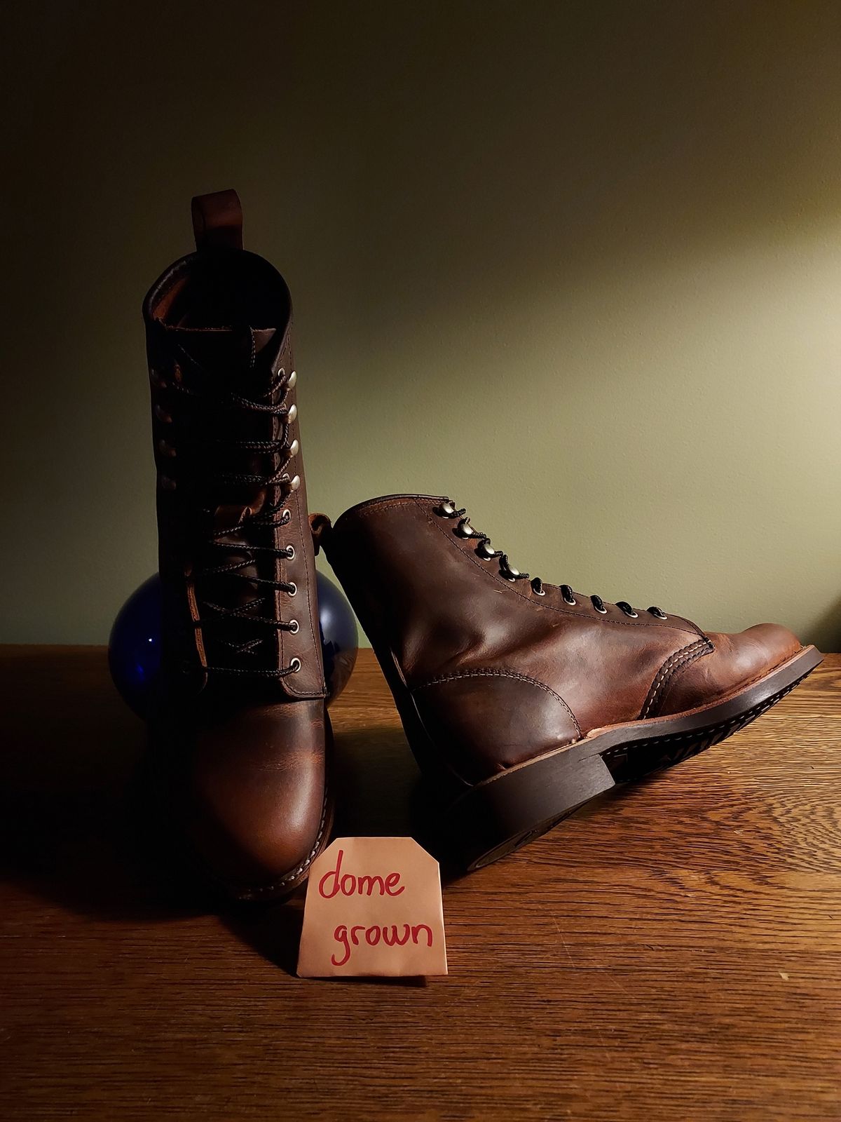 Photo by River on November 2, 2023 of the Red Wing Silversmith in S.B. Foot Copper Rough and Tough.