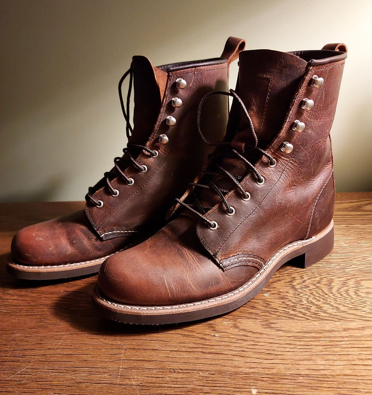 Photo by River on December 5, 2023 of the Red Wing Silversmith in S.B. Foot Copper Rough and Tough.