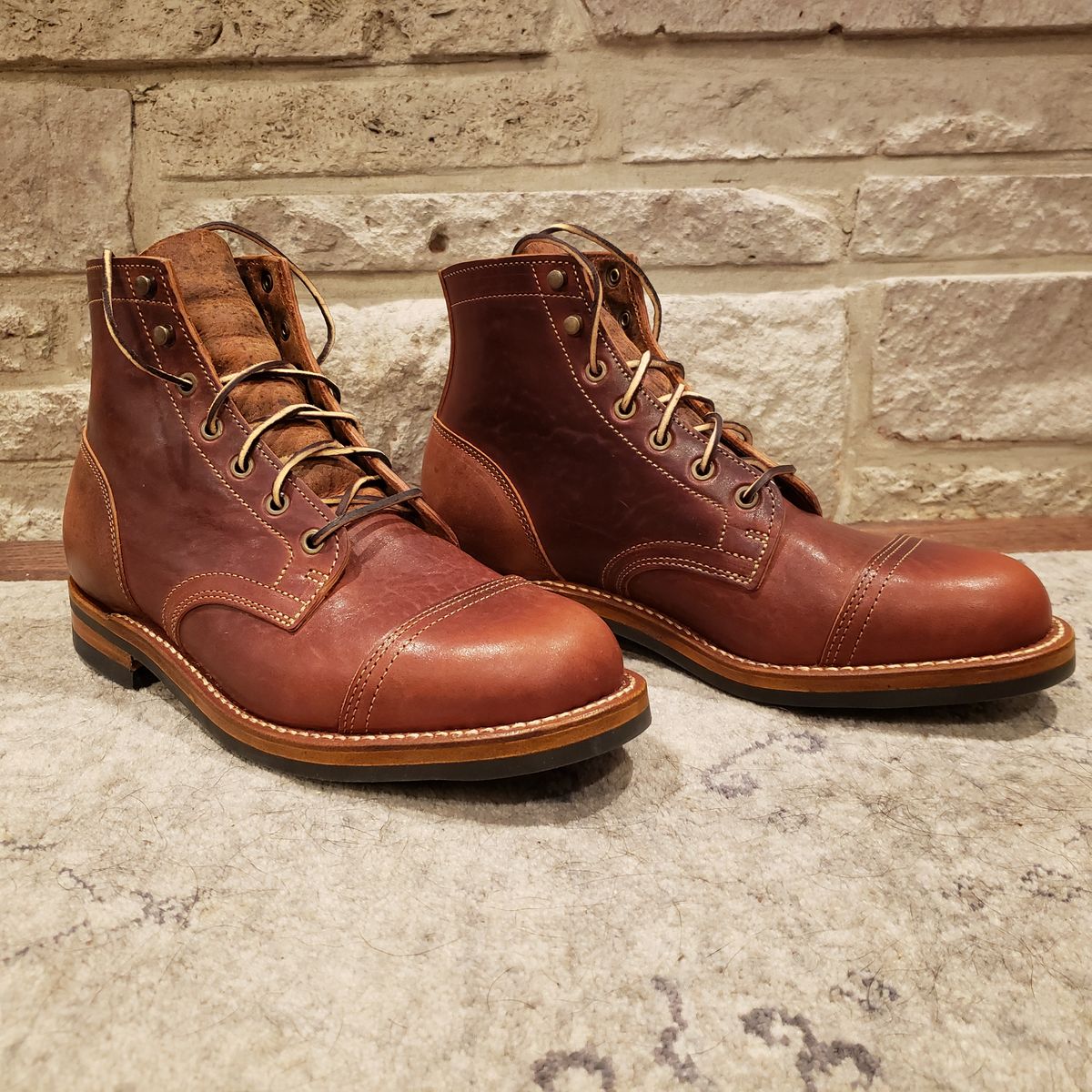 Photo by woutvafan on October 1, 2024 of the Truman Cap Toe Boot in Gallun Cognac Horse Rump.