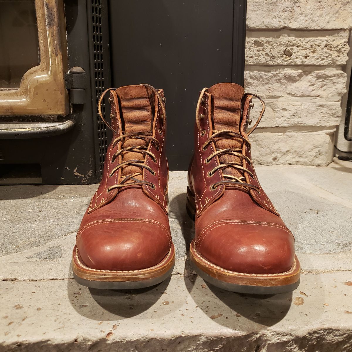 Photo by woutvafan on November 4, 2024 of the Truman Cap Toe Boot in Gallun Cognac Horse Rump.