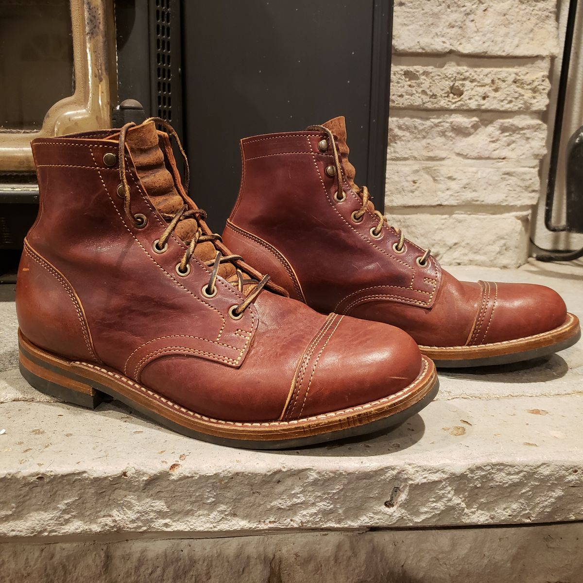 Photo by woutvafan on November 4, 2024 of the Truman Cap Toe Boot in Gallun Cognac Horse Rump.