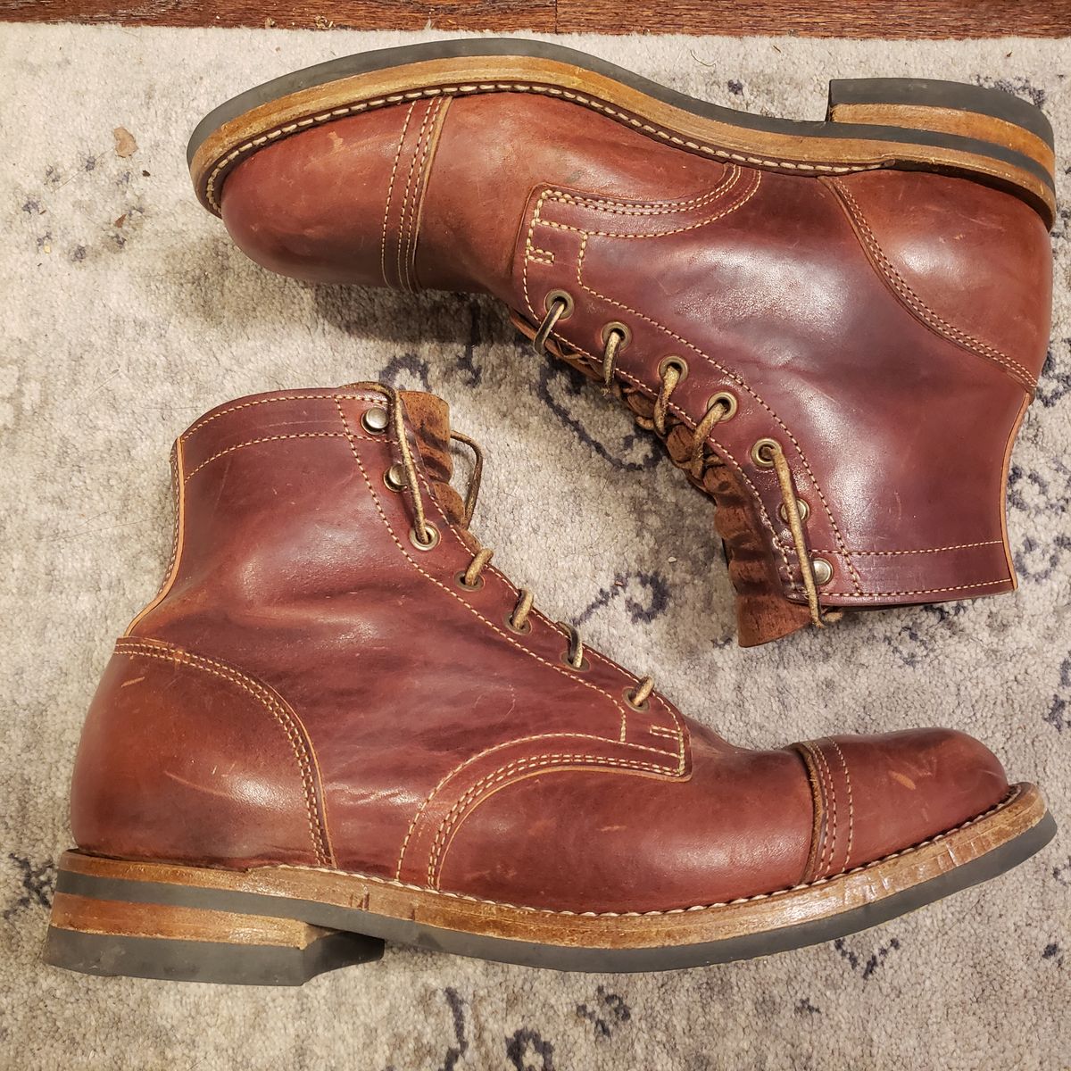 Photo by woutvafan on December 4, 2024 of the Truman Cap Toe Boot in Gallun Cognac Horse Rump.