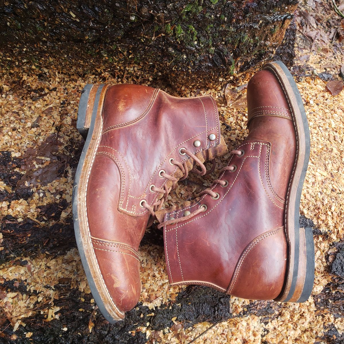 Photo by woutvafan on January 5, 2025 of the Truman Cap Toe Boot in Gallun Cognac Horse Rump.