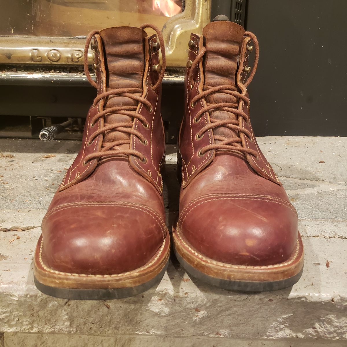 Photo by woutvafan on February 5, 2025 of the Truman Cap Toe Boot in Gallun Cognac Horse Rump.