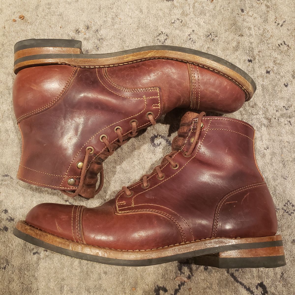 Photo by woutvafan on February 5, 2025 of the Truman Cap Toe Boot in Gallun Cognac Horse Rump.