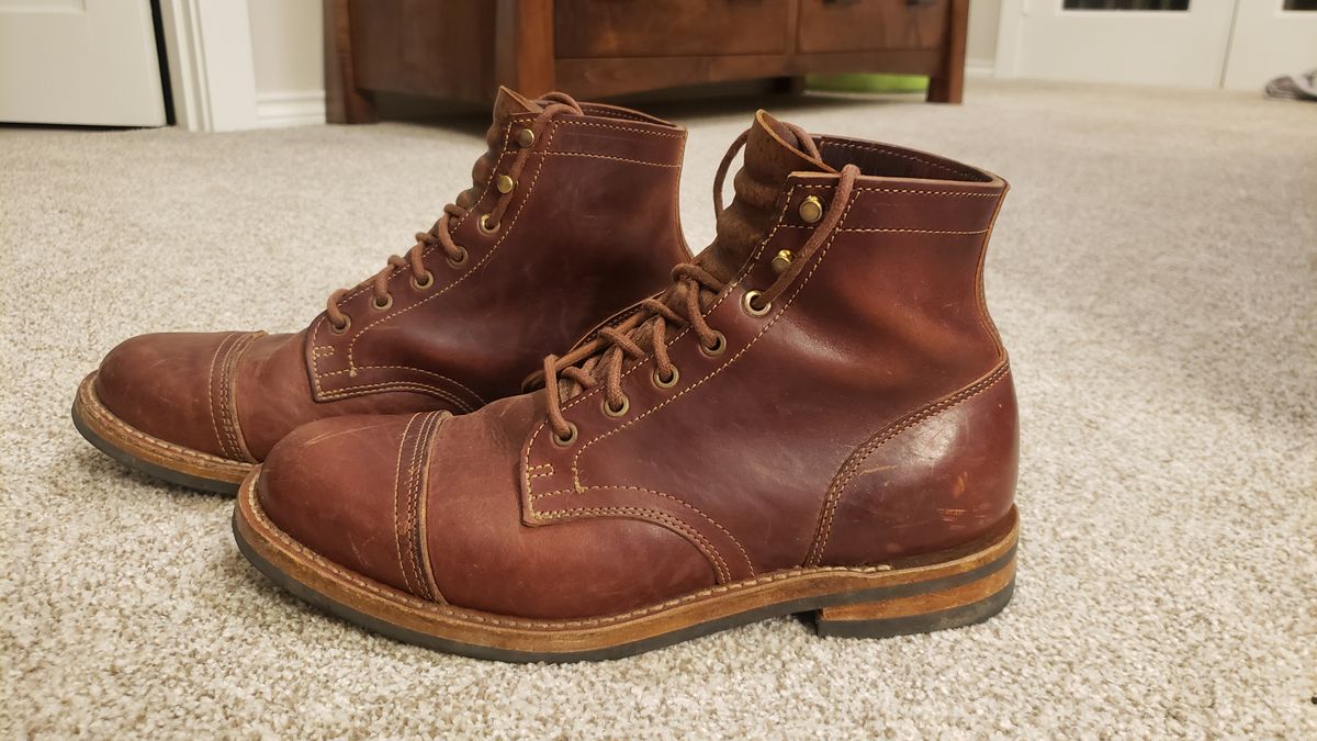 Photo by woutvafan on March 4, 2025 of the Truman Cap Toe Boot in Gallun Cognac Horse Rump.
