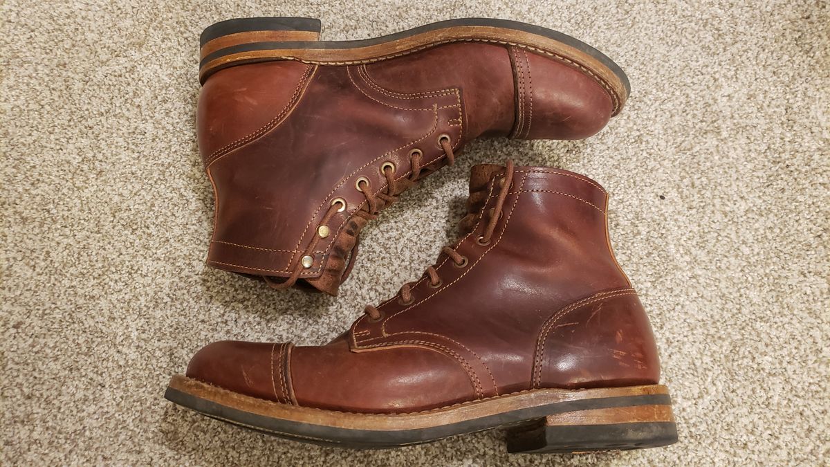 Photo by woutvafan on March 4, 2025 of the Truman Cap Toe Boot in Gallun Cognac Horse Rump.