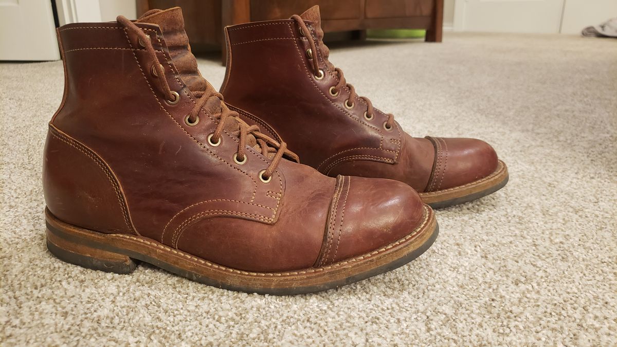 Photo by woutvafan on March 4, 2025 of the Truman Cap Toe Boot in Gallun Cognac Horse Rump.