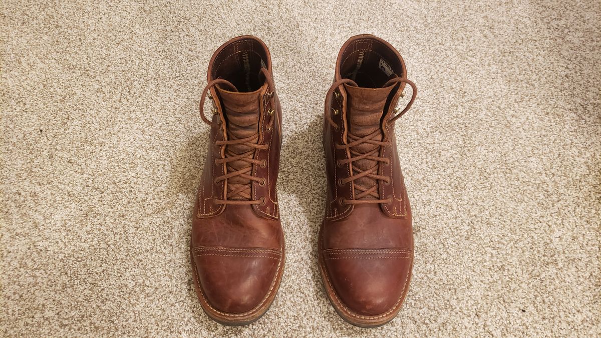 Photo by woutvafan on March 4, 2025 of the Truman Cap Toe Boot in Gallun Cognac Horse Rump.