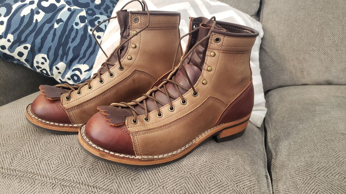Photo by woutvafan on August 15, 2025 of the Frank's Boots Monkey Boot in Horween Natural Chromexcel & Wickett & Craig Chestnut Oiled Latigo.