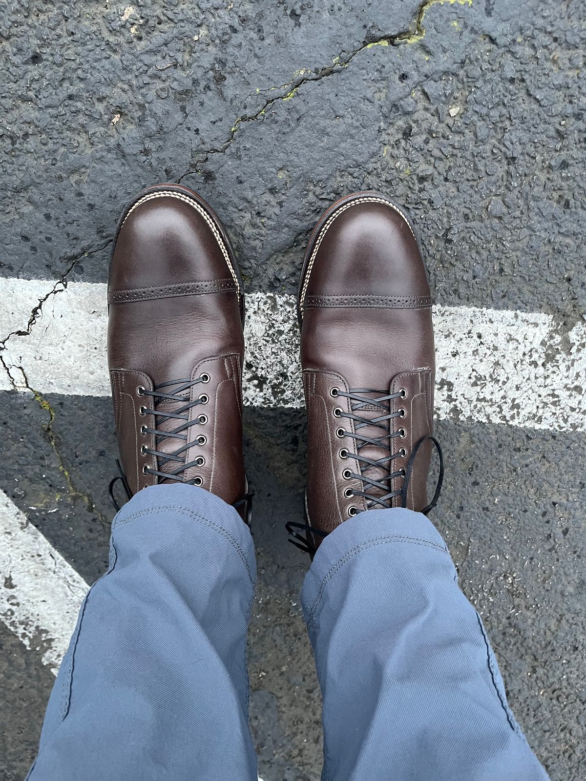 Photo by philbert on February 2, 2024 of the Viberg Service Boot in C.F. Stead Winter Smoke Classic Calf.