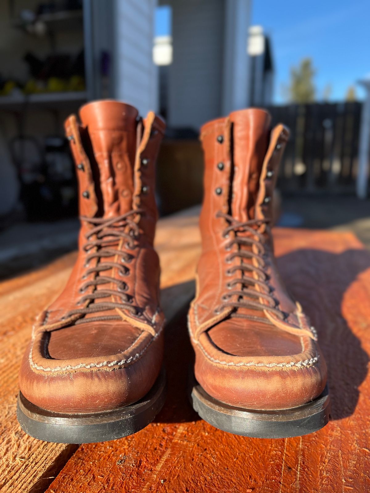 Photo by philbert on January 1, 2023 of the Russell Moccasin Co. Woodcock TLC in Richard Hoffmans Tan German Elk.