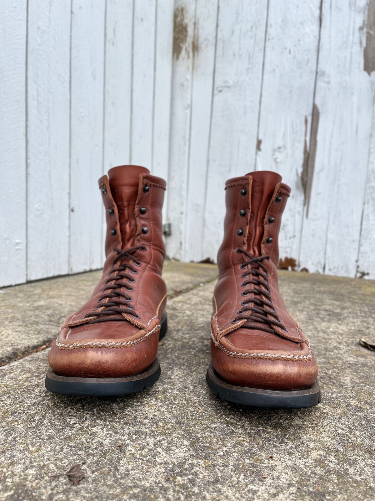 Photo by philbert on February 4, 2023 of the Russell Moccasin Co. Woodcock TLC in Richard Hoffmans Tan German Elk.