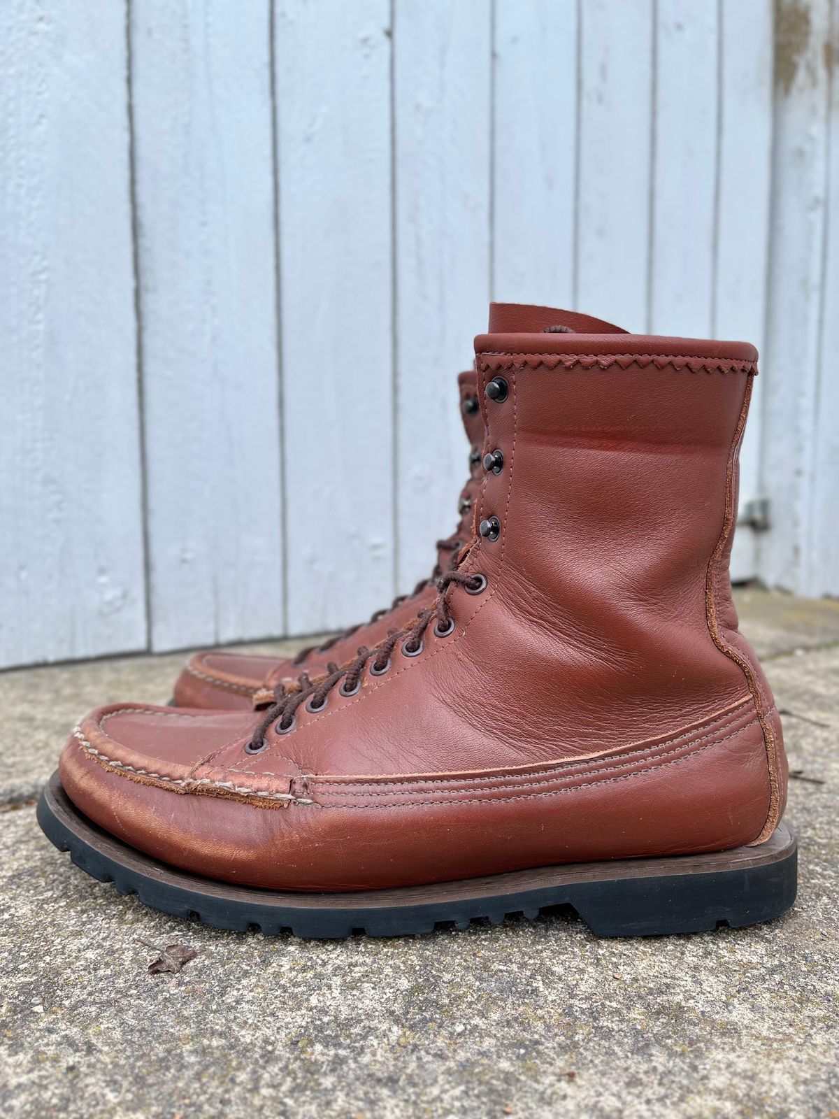 Photo by philbert on February 4, 2023 of the Russell Moccasin Co. Woodcock TLC in Richard Hoffmans Tan German Elk.