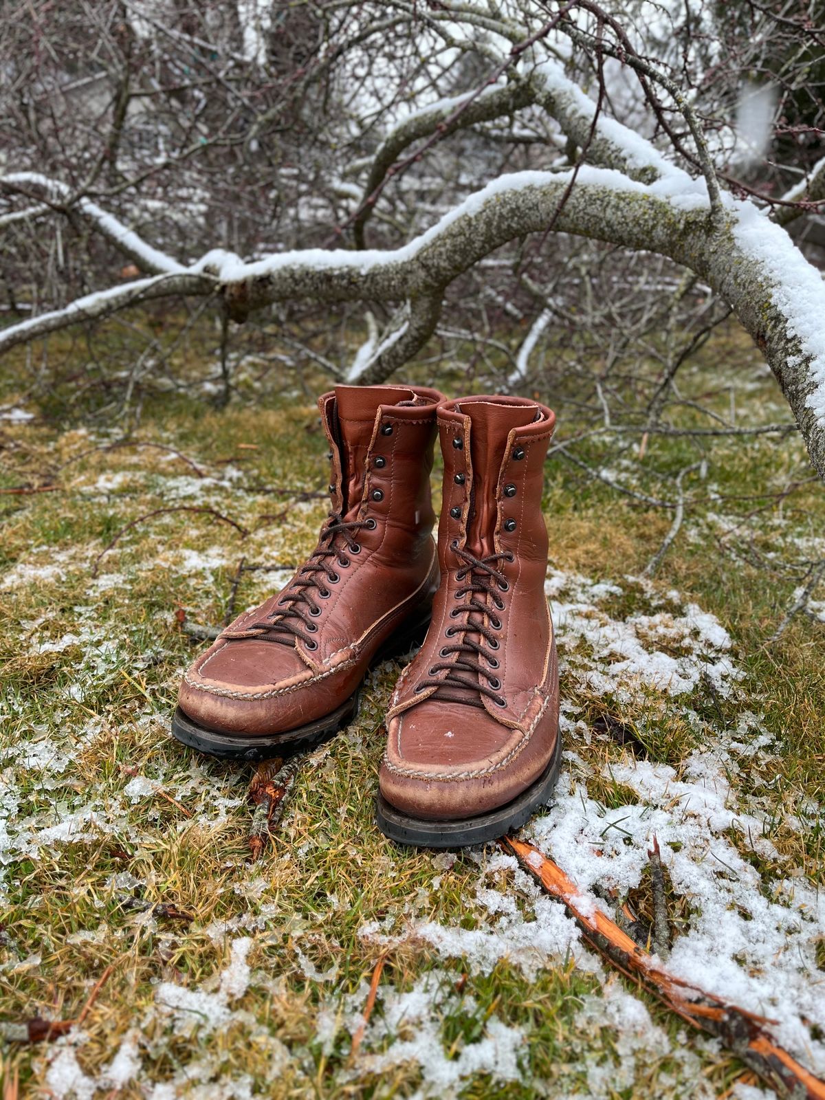 Photo by philbert on March 4, 2023 of the Russell Moccasin Co. Woodcock TLC in Richard Hoffmans Tan German Elk.