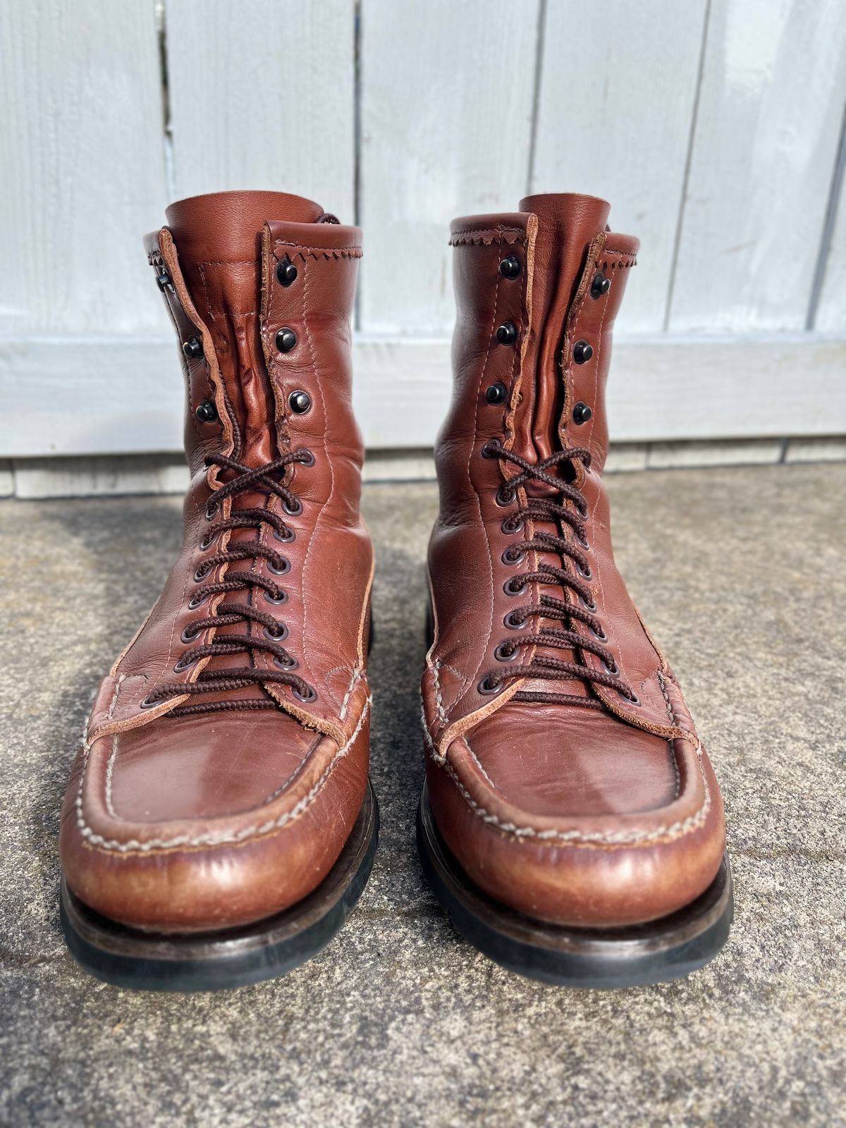 Photo by philbert on April 4, 2023 of the Russell Moccasin Co. Woodcock TLC in Richard Hoffmans Tan German Elk.