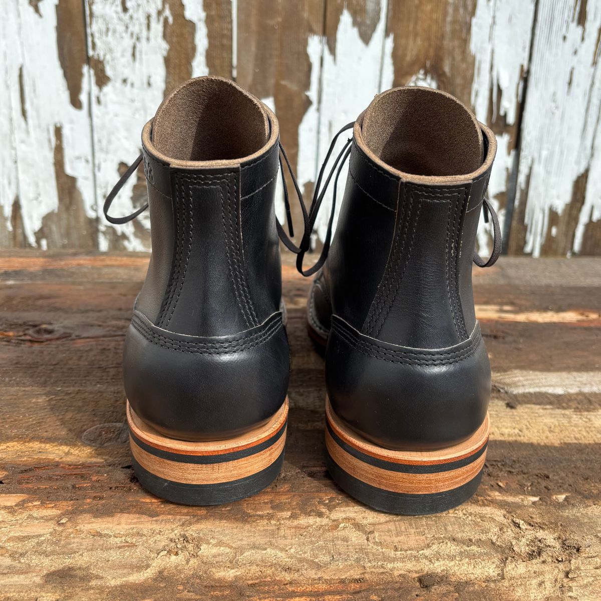 Photo by philbert on October 1, 2025 of the White's MP-Sherman Plain Toe in Horween Black Chromexcel.