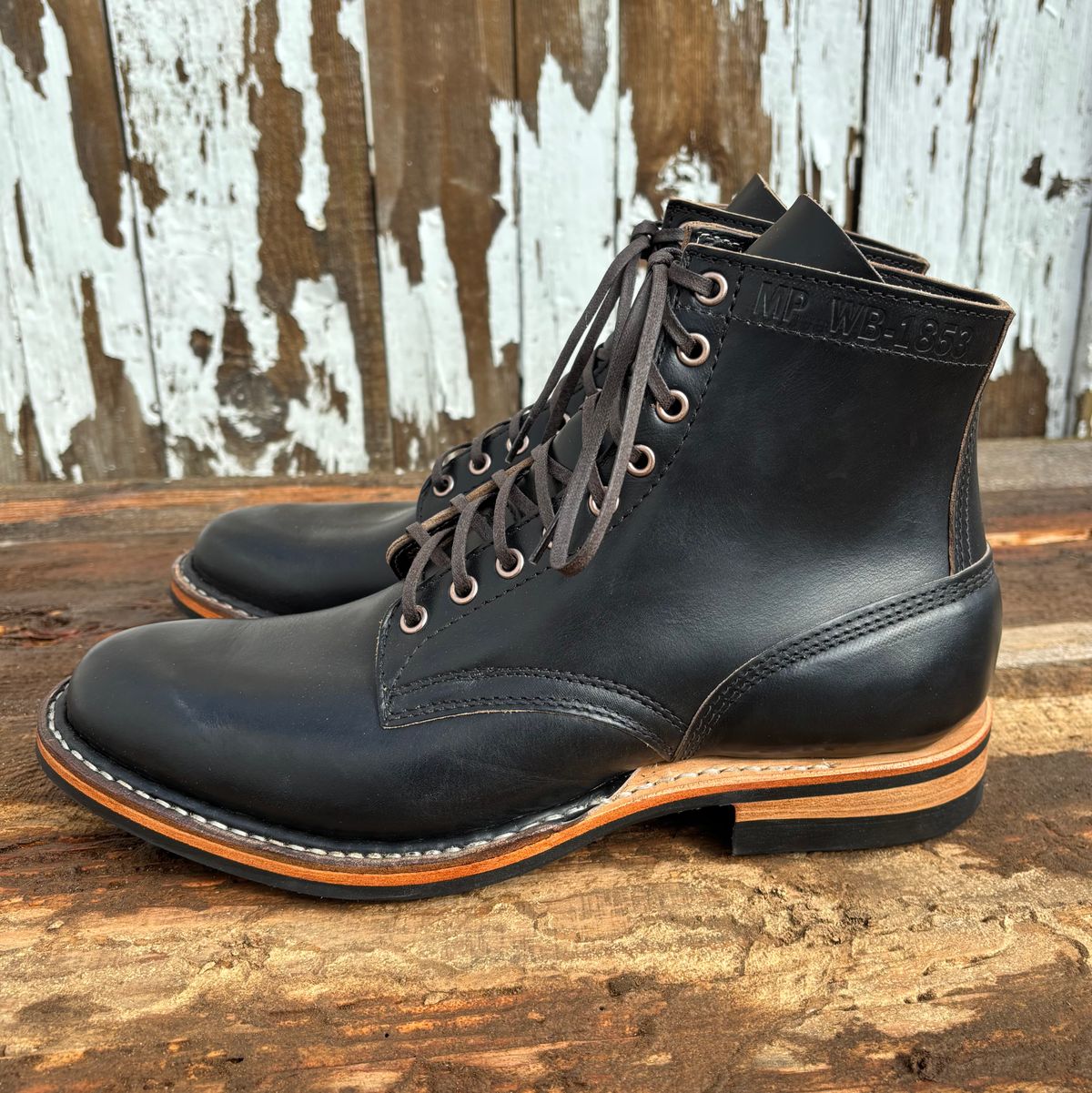 Photo by philbert on October 1, 2025 of the White's MP-Sherman Plain Toe in Horween Black Chromexcel.