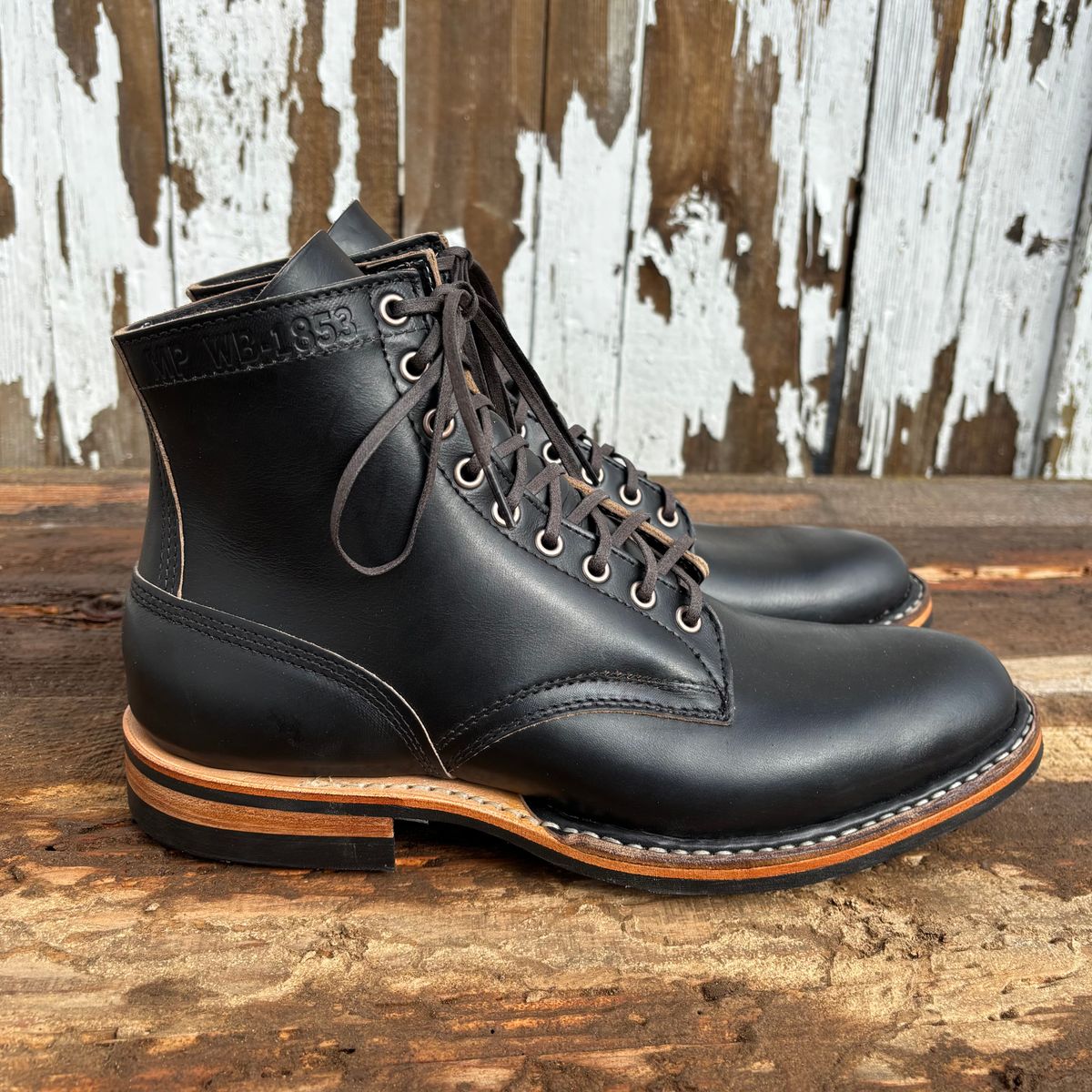 Photo by philbert on October 1, 2025 of the White's MP-Sherman Plain Toe in Horween Black Chromexcel.