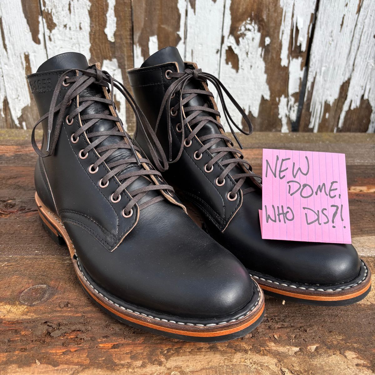 Photo by philbert on October 1, 2025 of the White's MP-Sherman Plain Toe in Horween Black Chromexcel.