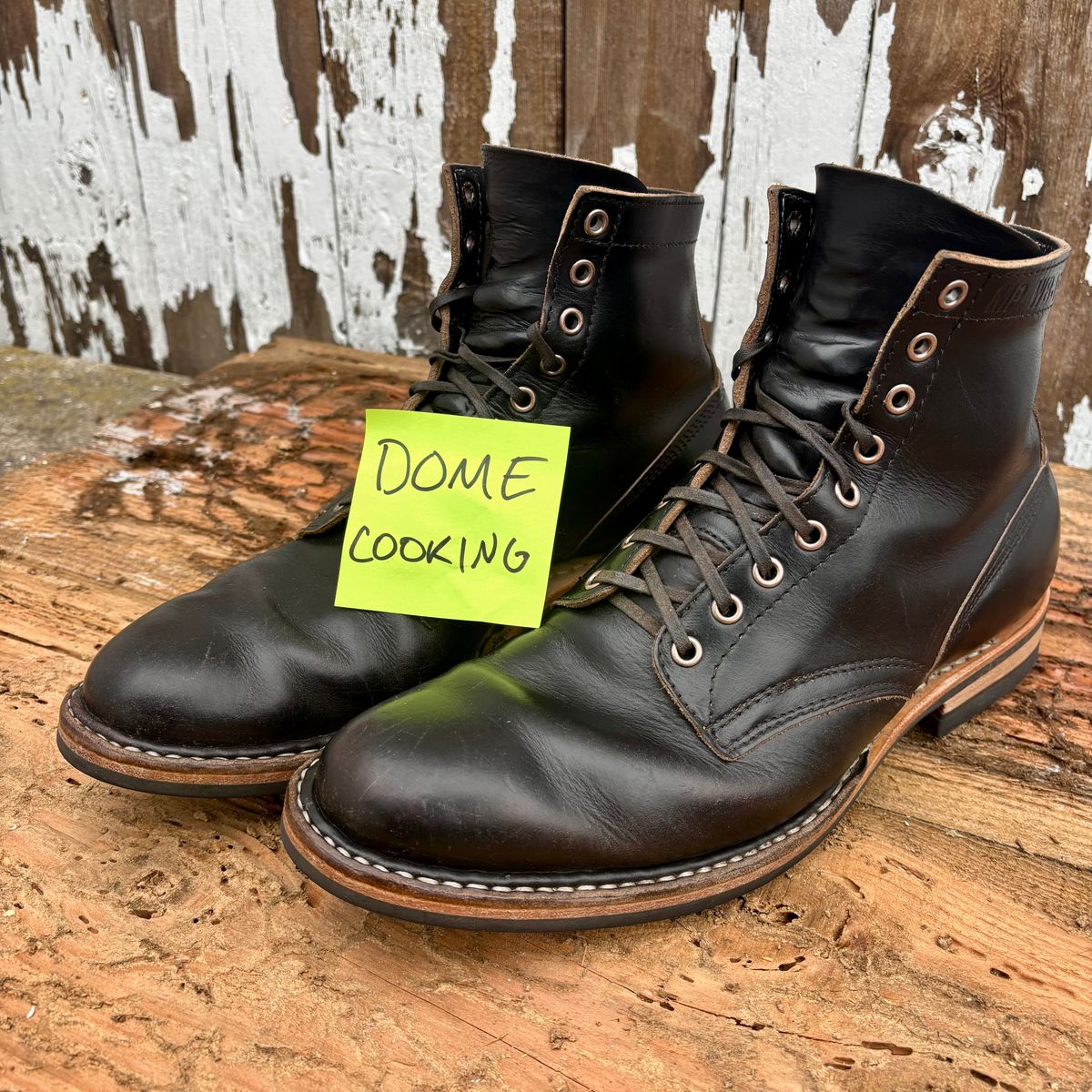 Photo by philbert on November 1, 2025 of the White's MP-Sherman Plain Toe in Horween Black Chromexcel.