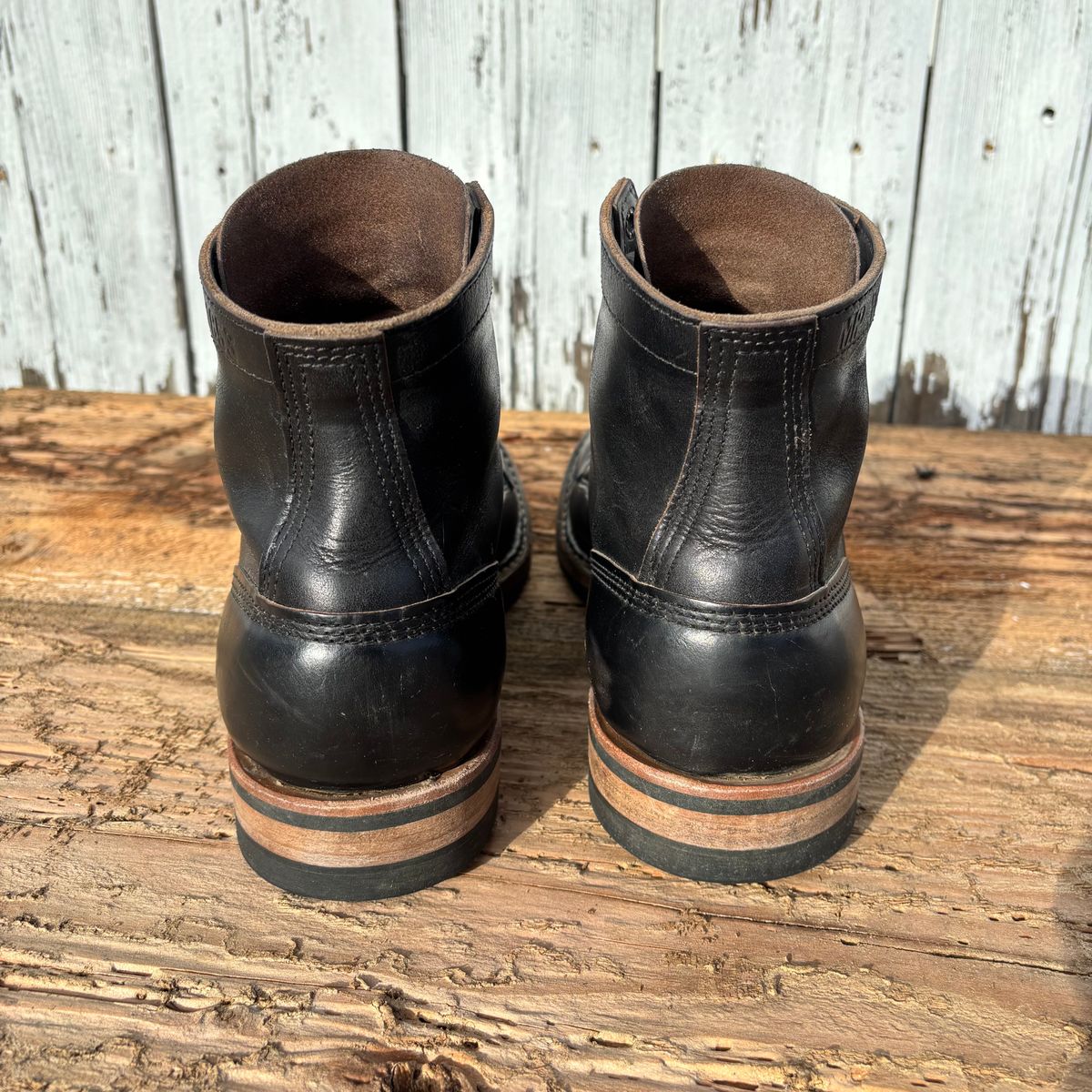 Photo by philbert on December 1, 2025 of the White's MP-Sherman Plain Toe in Horween Black Chromexcel.