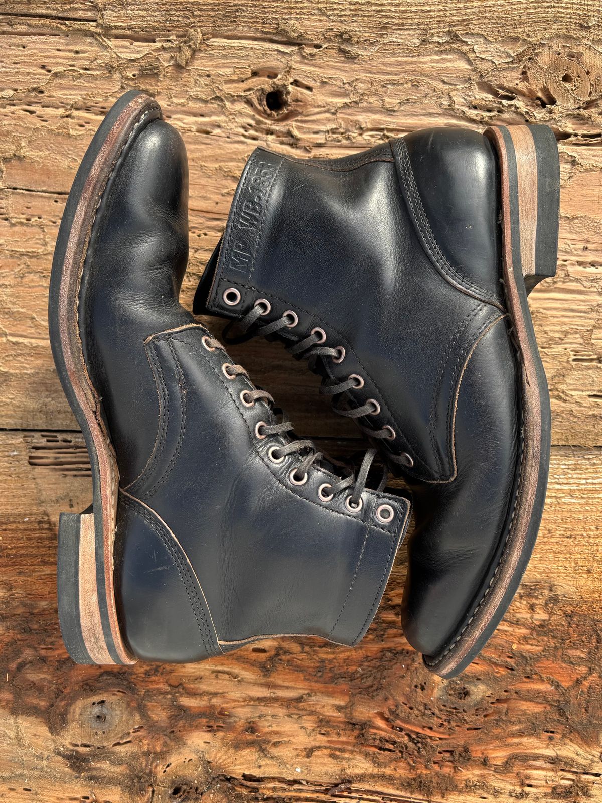 Photo by philbert on December 1, 2025 of the White's MP-Sherman Plain Toe in Horween Black Chromexcel.