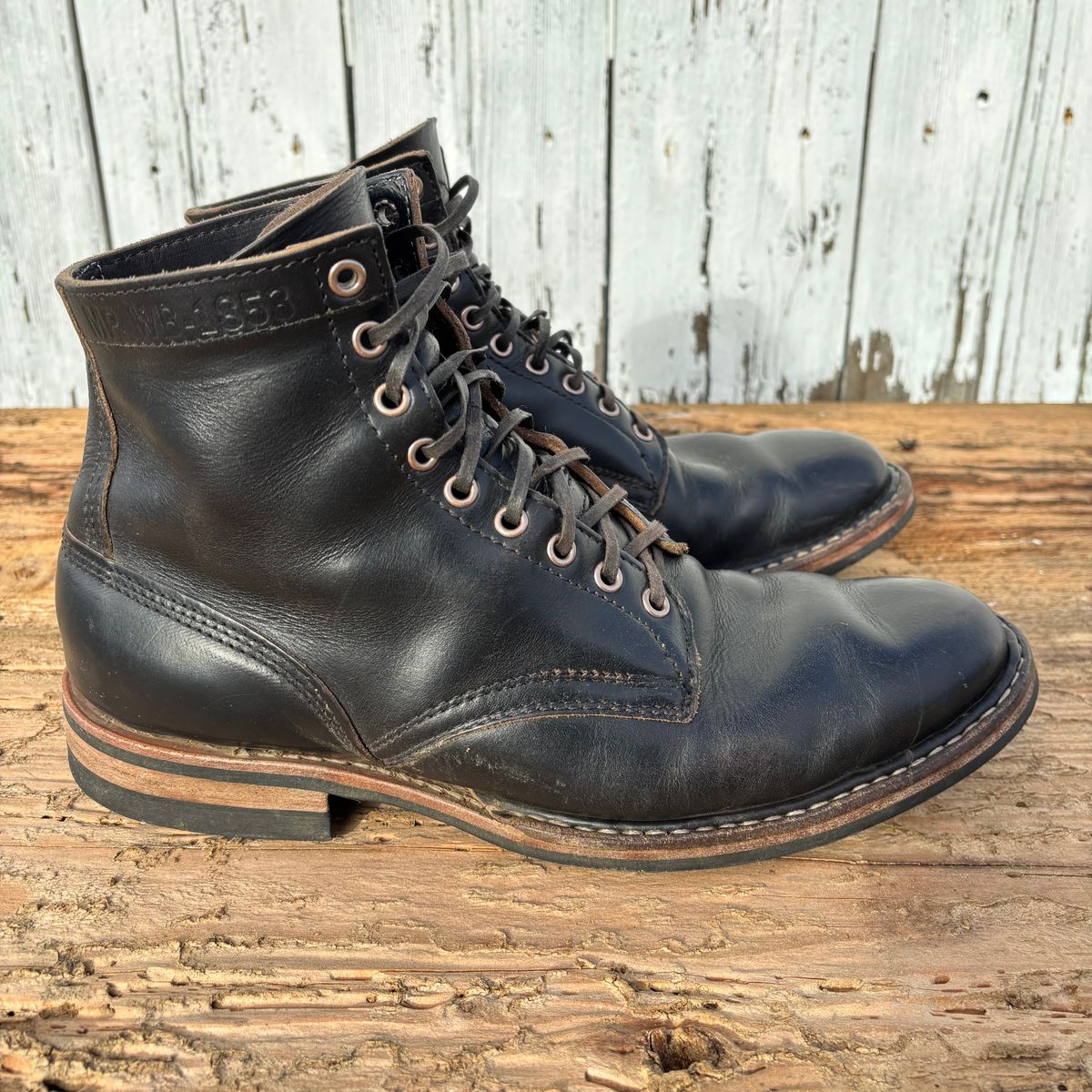 Photo by philbert on December 1, 2025 of the White's MP-Sherman Plain Toe in Horween Black Chromexcel.