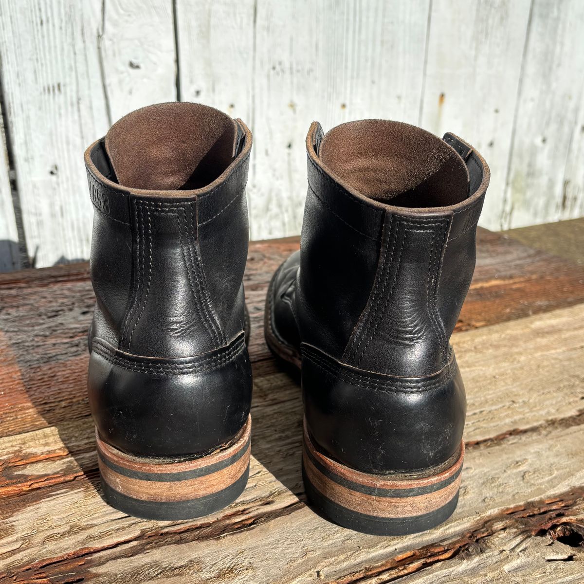 Photo by philbert on January 3, 2026 of the White's MP-Sherman Plain Toe in Horween Black Chromexcel.