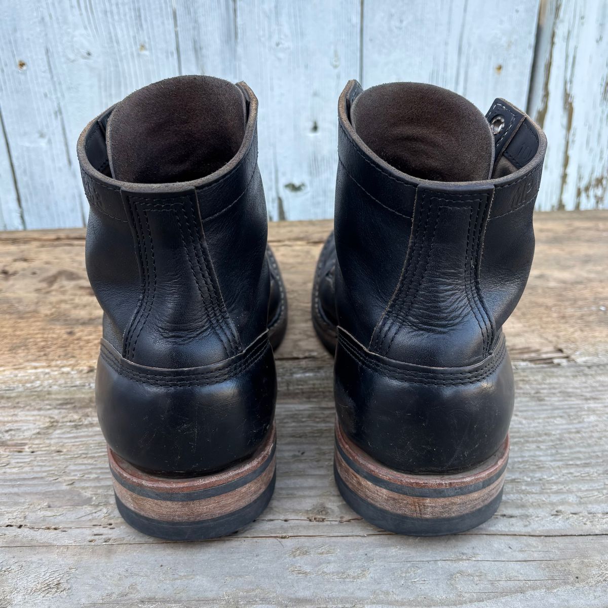 Photo by philbert on February 2, 2026 of the White's MP-Sherman Plain Toe in Horween Black Chromexcel.