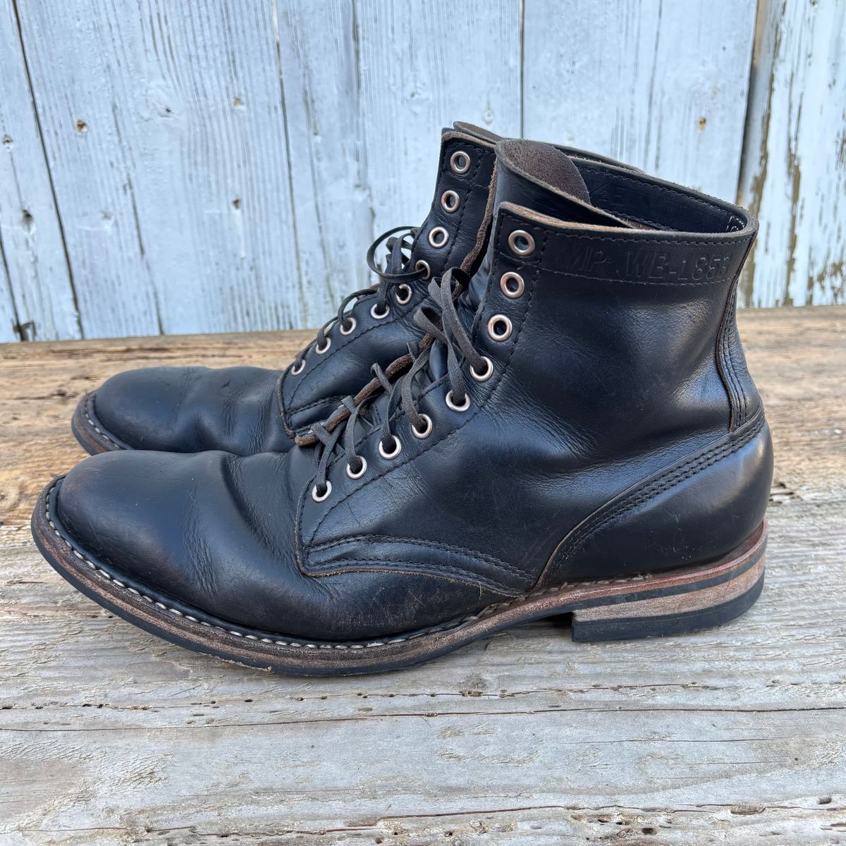 Photo by philbert on February 2, 2026 of the White's MP-Sherman Plain Toe in Horween Black Chromexcel.