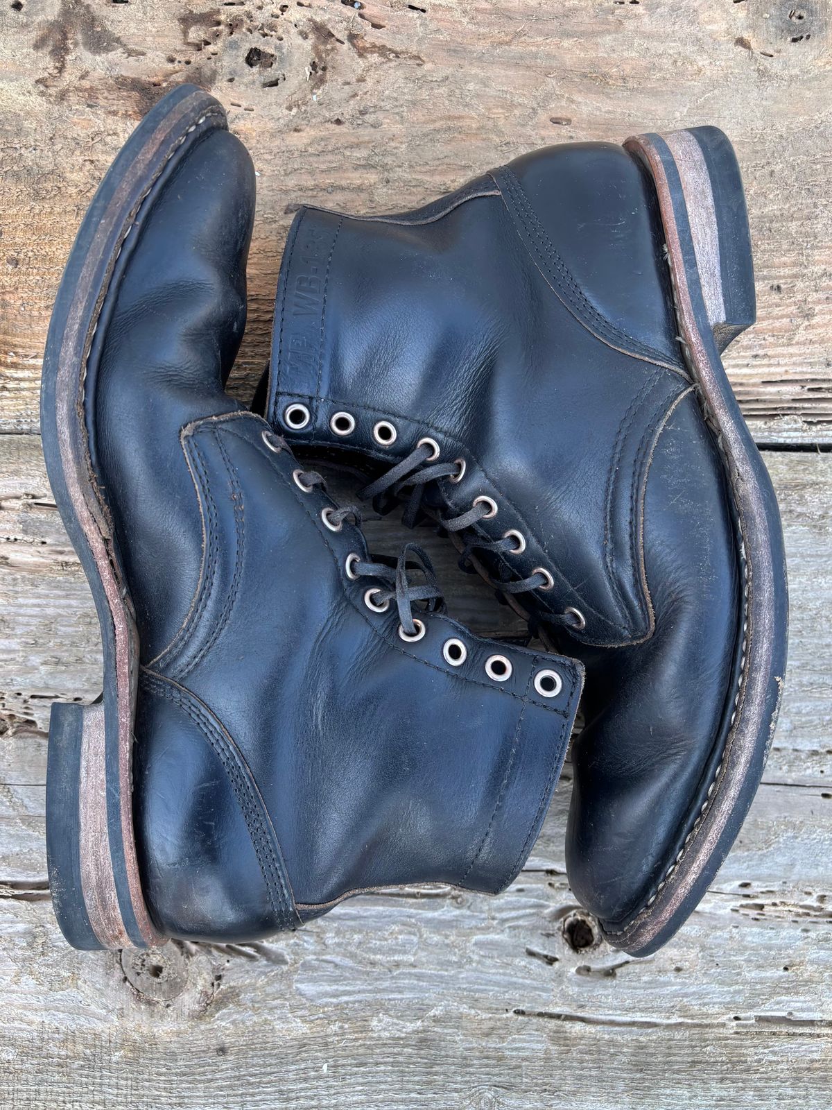 Photo by philbert on February 2, 2026 of the White's MP-Sherman Plain Toe in Horween Black Chromexcel.
