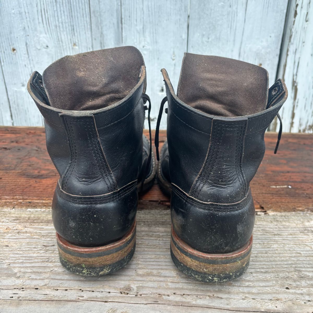 Photo by philbert on March 4, 2026 of the White's MP-Sherman Plain Toe in Horween Black Chromexcel.