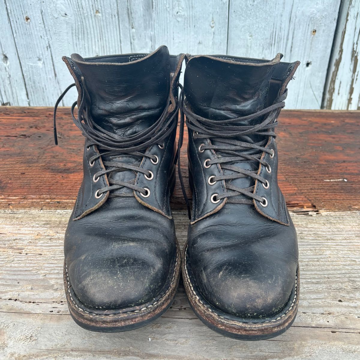 Photo by philbert on March 4, 2026 of the White's MP-Sherman Plain Toe in Horween Black Chromexcel.