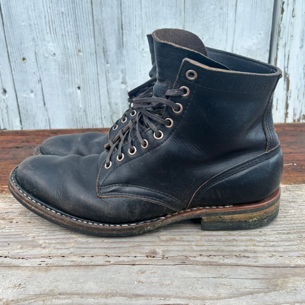 Photo by philbert on March 4, 2026 of the White's MP-Sherman Plain Toe in Horween Black Chromexcel.
