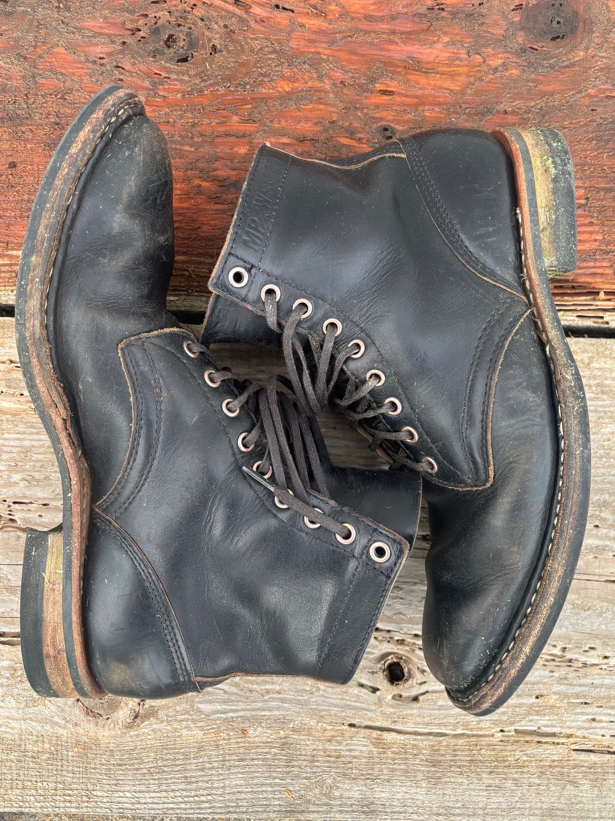 Photo by philbert on March 4, 2026 of the White's MP-Sherman Plain Toe in Horween Black Chromexcel.