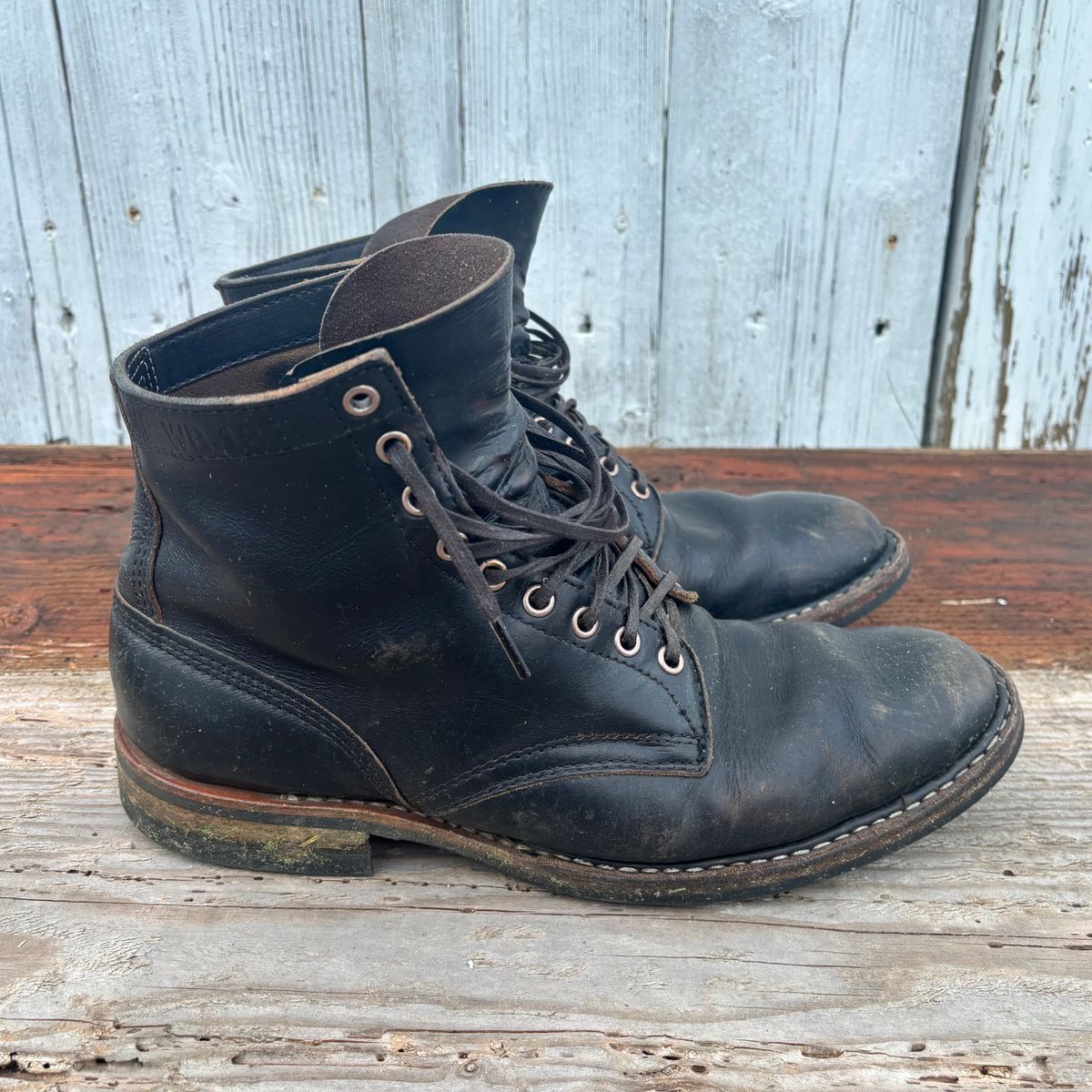 Photo by philbert on March 4, 2026 of the White's MP-Sherman Plain Toe in Horween Black Chromexcel.
