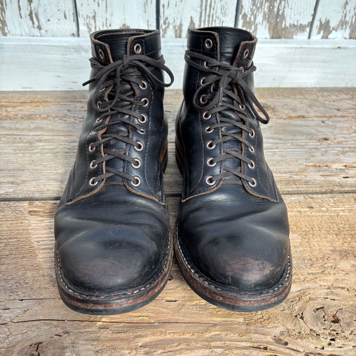 Photo by philbert on April 5, 2026 of the White's MP-Sherman Plain Toe in Horween Black Chromexcel.