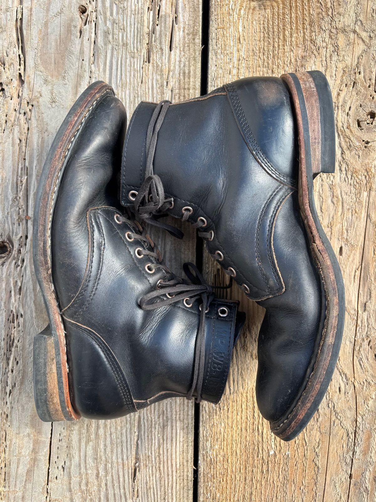 Photo by philbert on April 5, 2026 of the White's MP-Sherman Plain Toe in Horween Black Chromexcel.