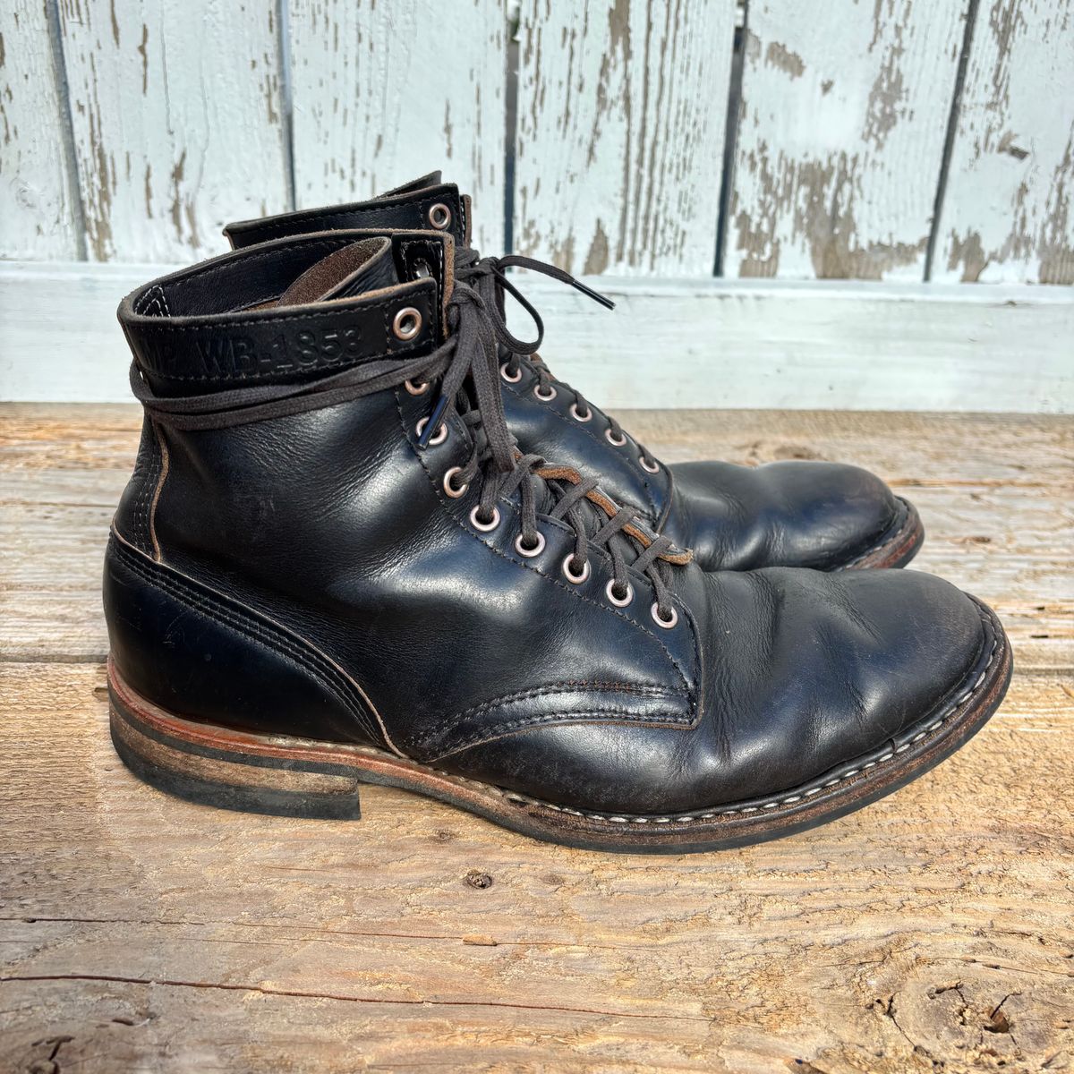Photo by philbert on April 5, 2026 of the White's MP-Sherman Plain Toe in Horween Black Chromexcel.